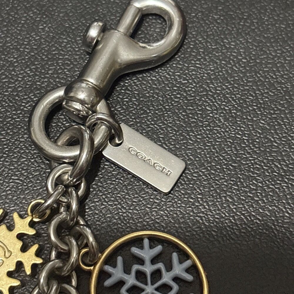 Coach Snowflake Cluster Bag Charm Keychain C7100 … - image 3